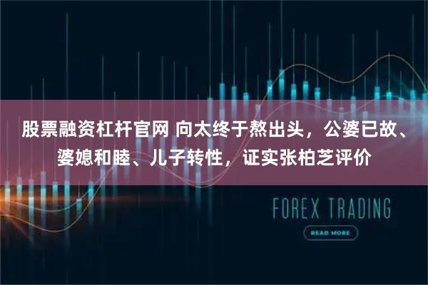 股票融资杠杆官网 向太终于熬出头，公婆已故、婆媳和睦、儿子转性，证实张柏芝评价