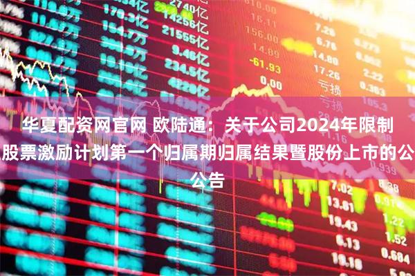 华夏配资网官网 欧陆通：关于公司2024年限制性股票激励计划第一个归属期归属结果暨股份上市的公告